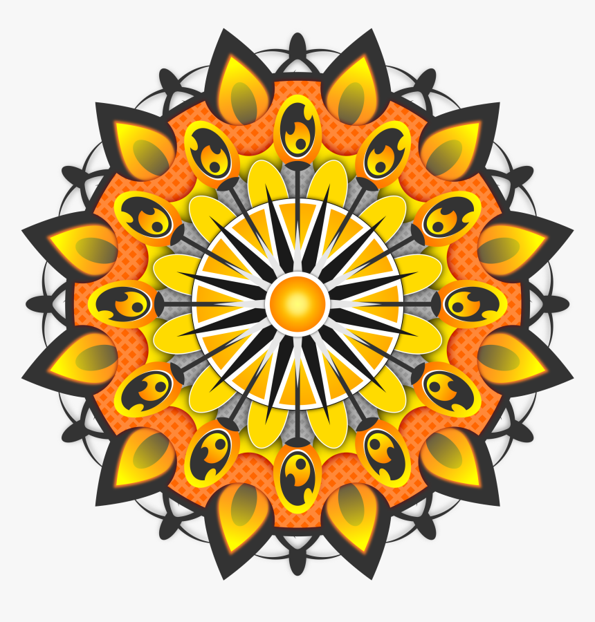 Mandala Yellow Clip Arts - Mandala Amarela, HD Png Download