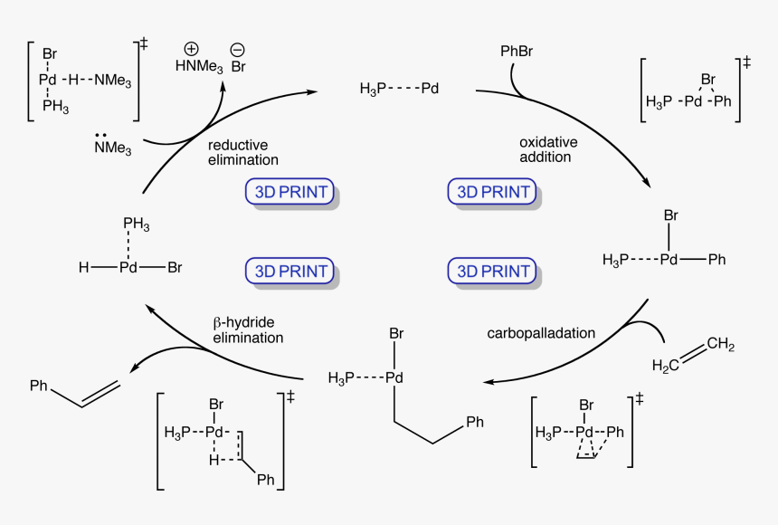 Transparent Reaction Png - Heck Reaction Mechanism, Png Download