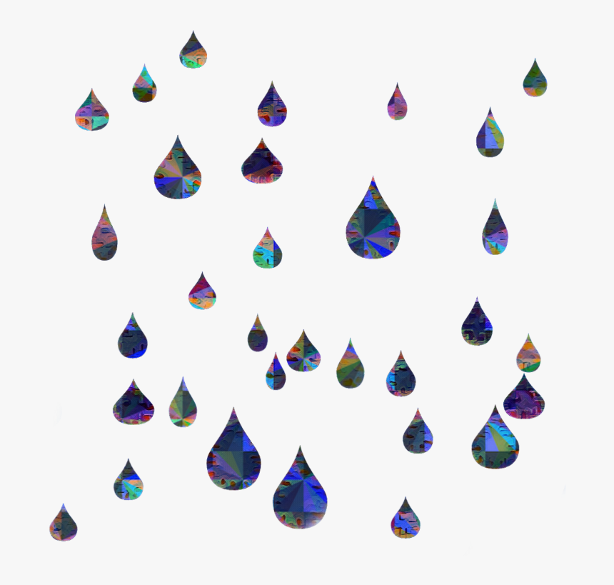 Raindrops Hologram Rain Drops Ftestickers - Triangle, HD Png Download