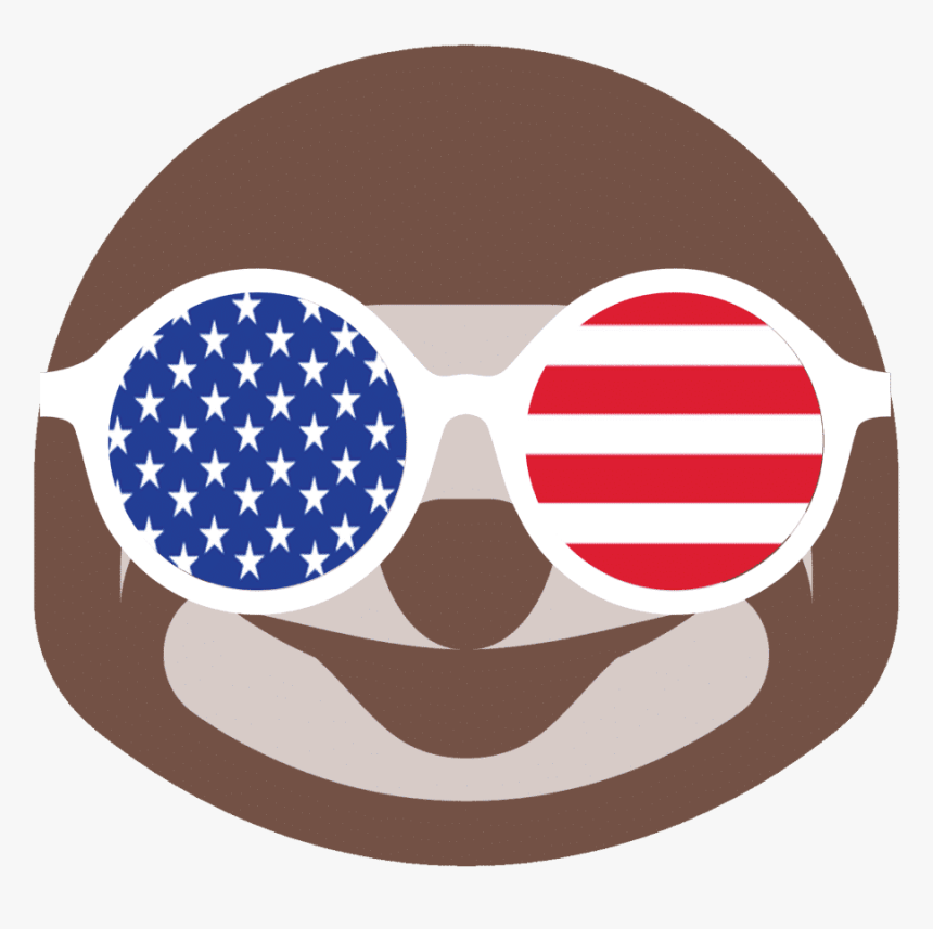 Cool Sloth Happy Fourth Of July T-shirt Small - Independence Day, HD Png Download