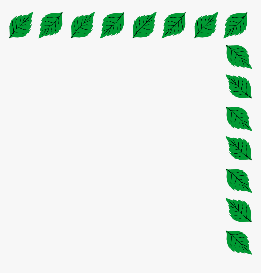 Green Leaf Border Clipart, HD Png Download