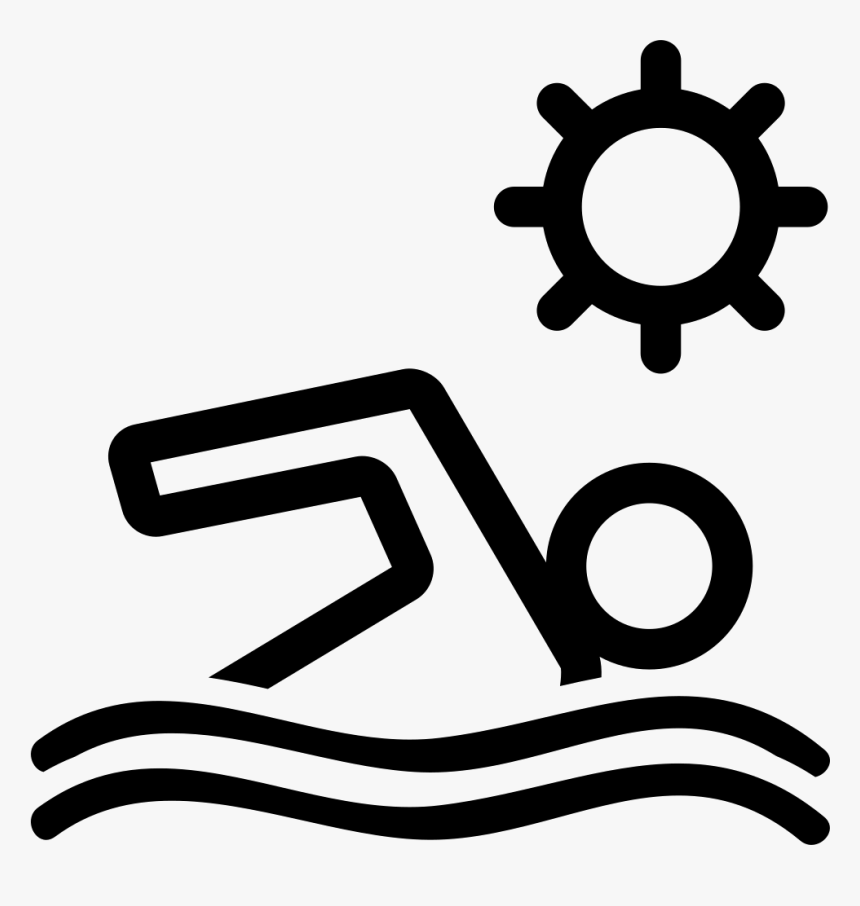 Swimmer In Water Waves Under The Sun - Icono Nadador, HD Png Download