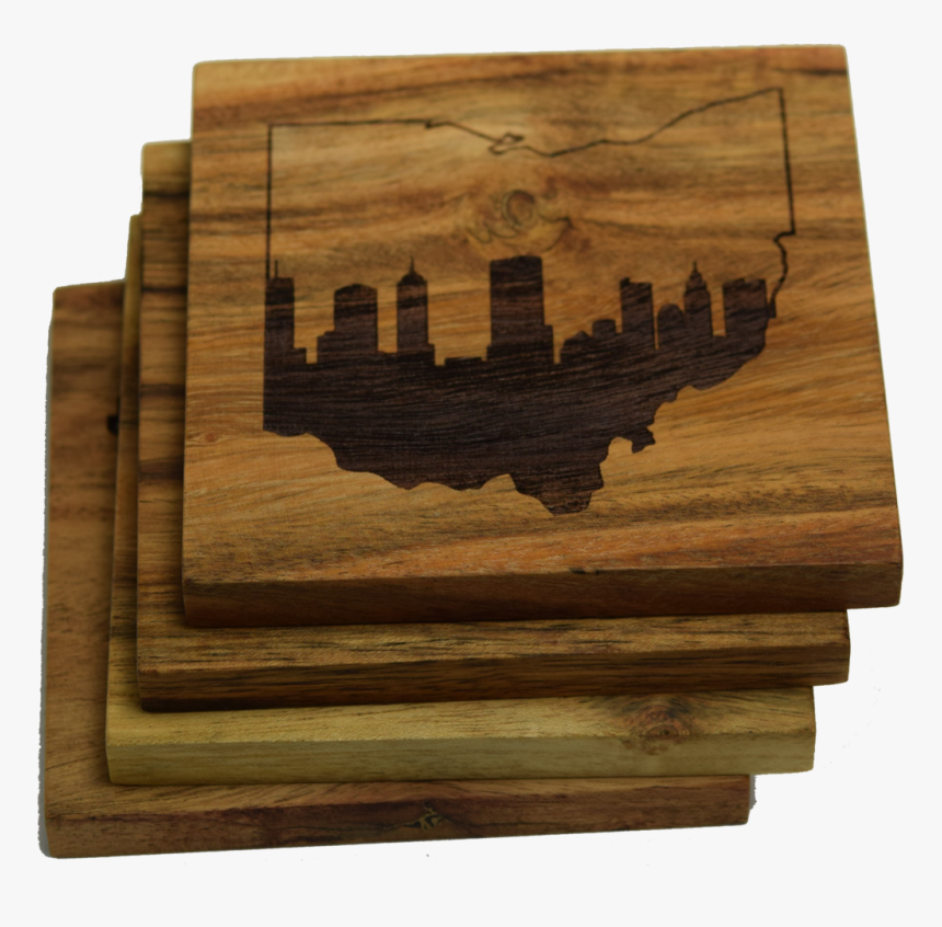 Columbus Ohio Skyline Within Ohio Outline Coasters - Plywood, HD Png Download