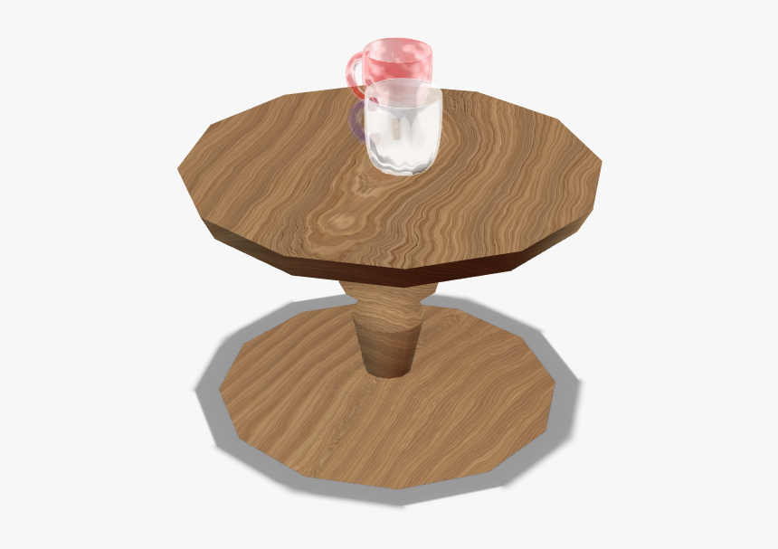 Wooden Table With 2 Glasses - Coffee Table, HD Png Download