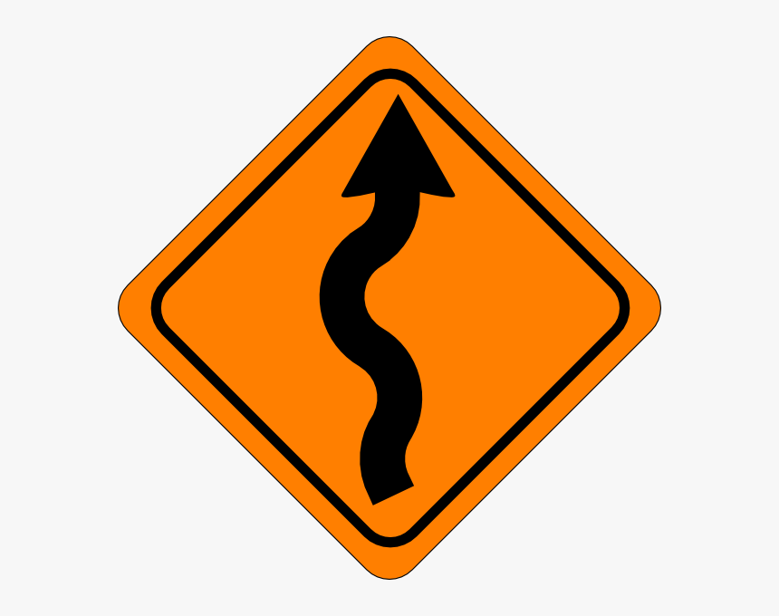 Curvy Road Sign Clip Art At Clker - Orange Sign, HD Png Download