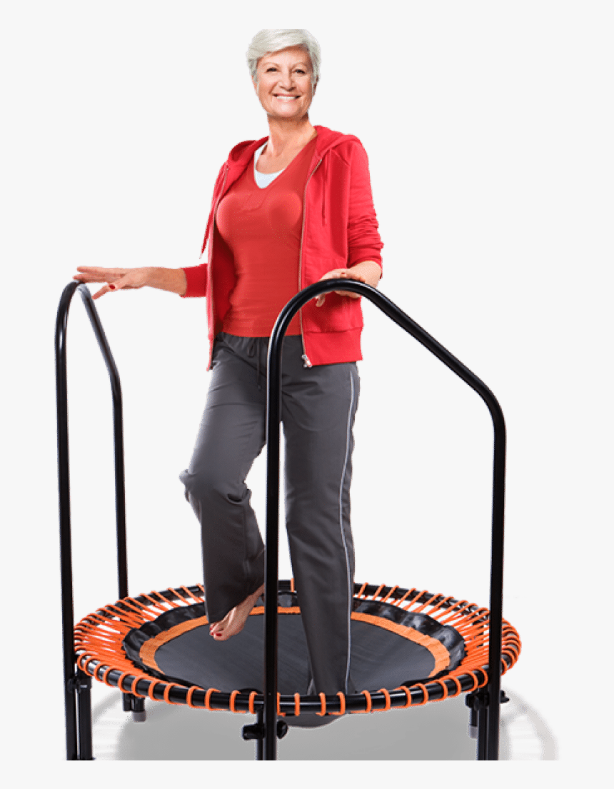 Mini Trampoline For An Elderly Person - Old Woman On Trampoline, HD Png Download