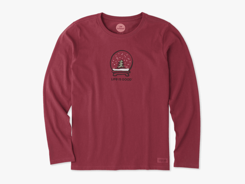 Women S Evergreen Snowglobe Long Sleeve Crusher Tee - Long-sleeved T-shirt, HD Png Download