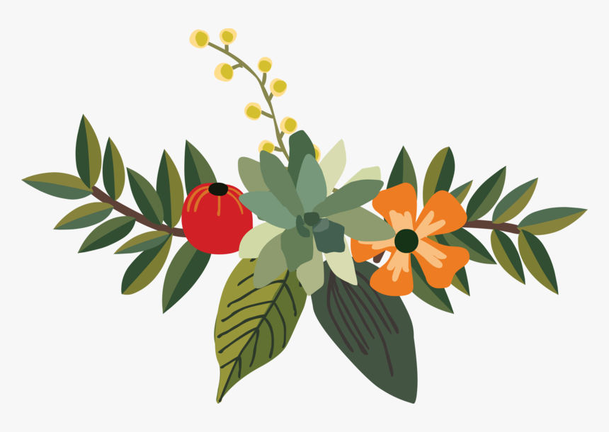Flat Design Flower Png, Transparent Png
