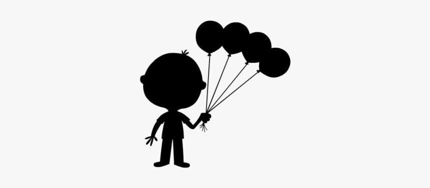 Boy With Balloons Png Image With Transparent Background - Silhouette, Png Download