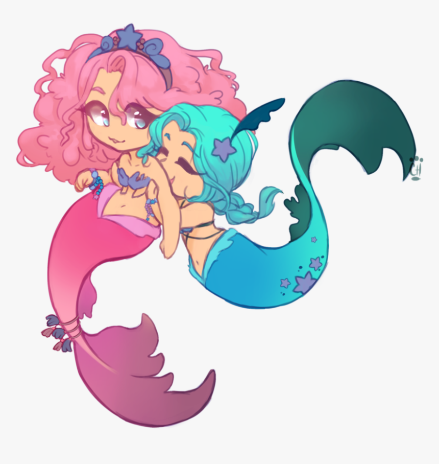 Cute Mermaid Clipart Mermaid Clipart Png File-300 Dpi - Cute Cartoon Mermaid Drawing, Transparent Png