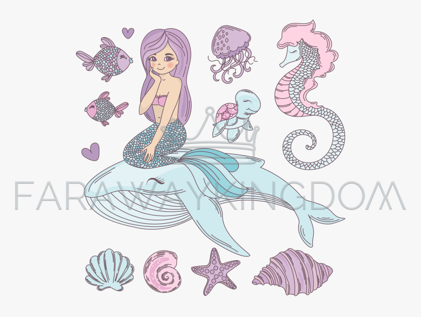 Mermaid Clipart Watercolor - Vector Graphics, HD Png Download