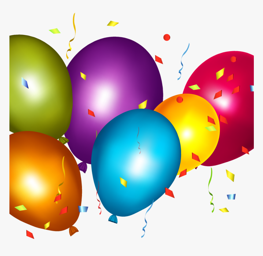 Transparent Confetti Clipart Png - Birthday Transparent Confetti Balloons, Png Download