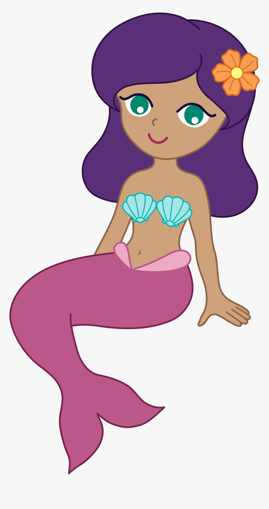 Mermaid Clipart Transparent - Mermaid Clipart Kids, HD Png Download