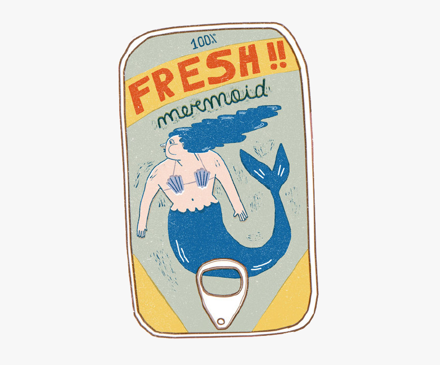 Canned Illustrator Poster Illustration Cartoon Mermaid - Illustration, HD Png Download