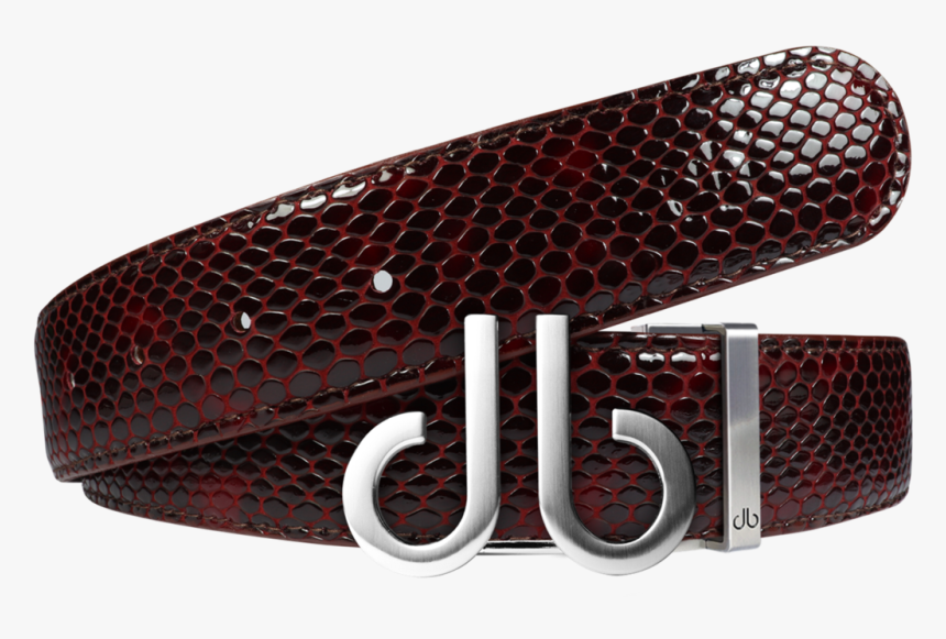 Shiny Snakeskin Texture Burgundy & Black With Brushed - Belt, HD Png Download