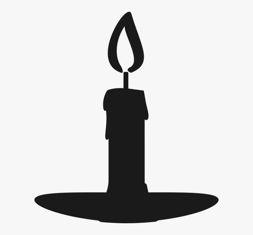 Silhouette, Candle, Gray, Vector, Icon, Shadow, Fire - Black Candle Clipart, HD Png Download