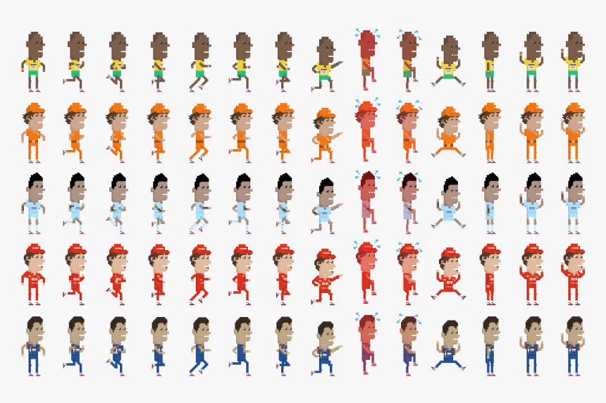 Usain Bolt Sprite Sheet , Png Download - Flat Design Sprite Sheet, Transparent Png