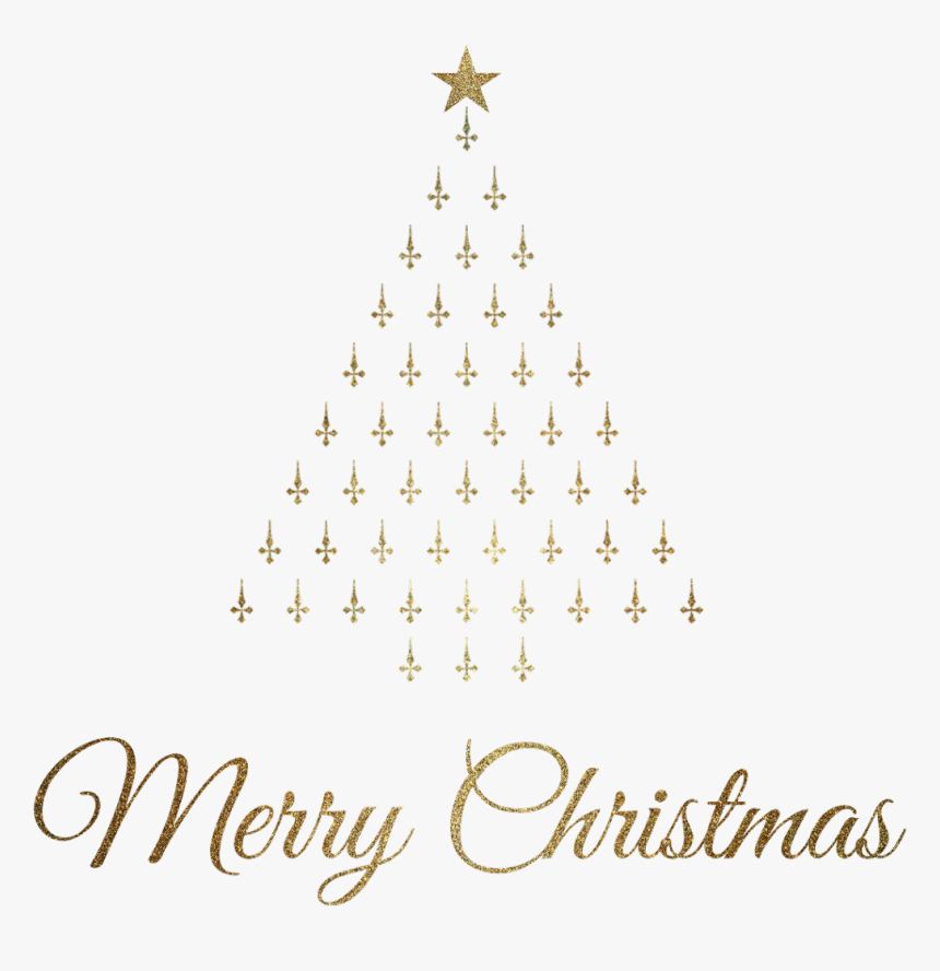#merrychristmas #christmas #christmastree #gold #golden - Christmas Tree, HD Png Download
