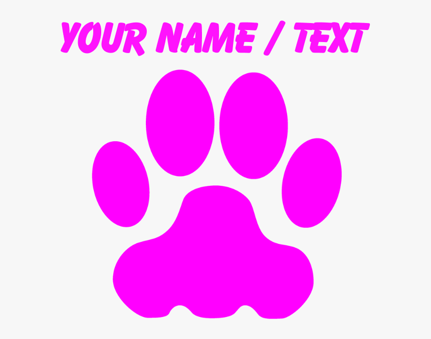 Custom Pink Big Cat Paw Print Mousepad - Circle, HD Png Download