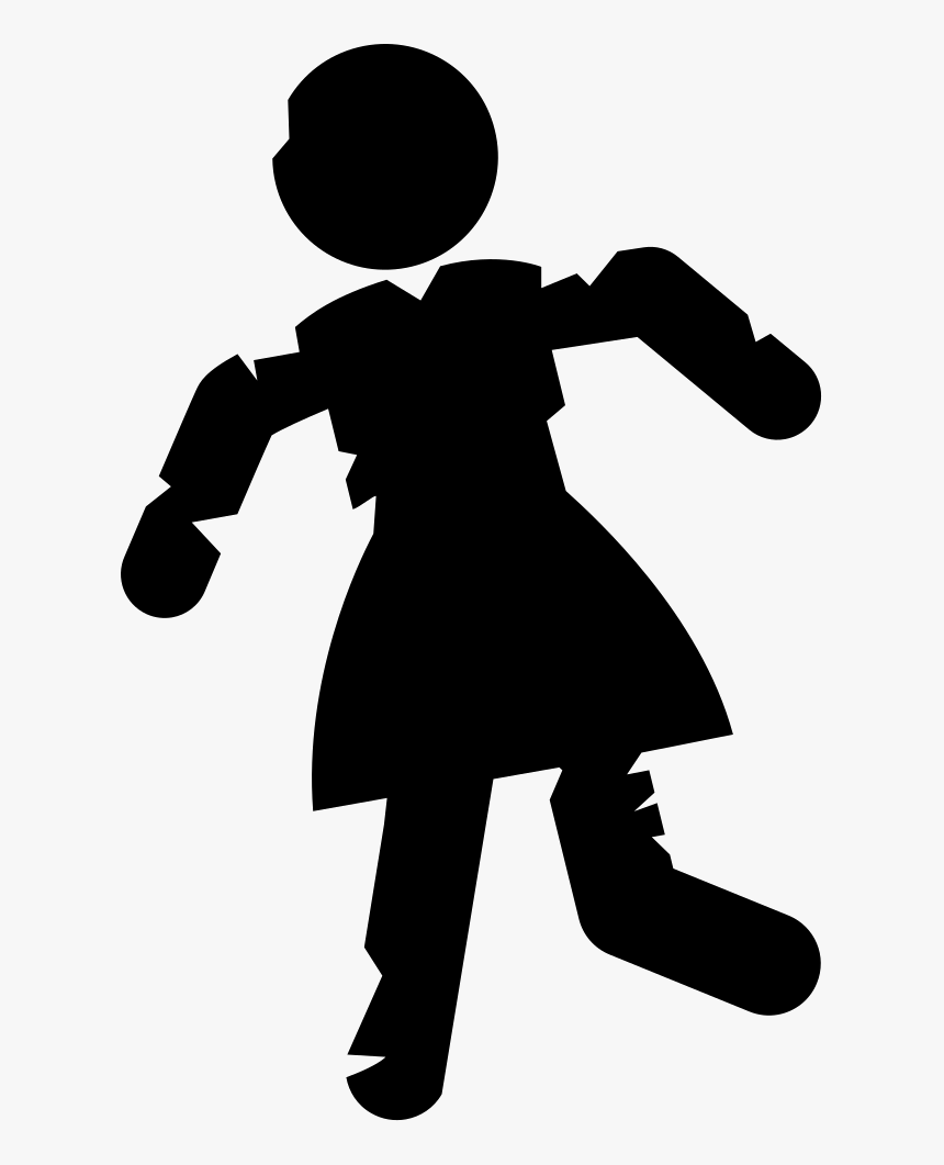 Female Zombie - Man Pointing Silhouette Png, Transparent Png