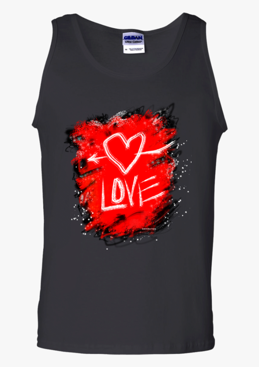 Grunge Love Heart - Active Tank, HD Png Download