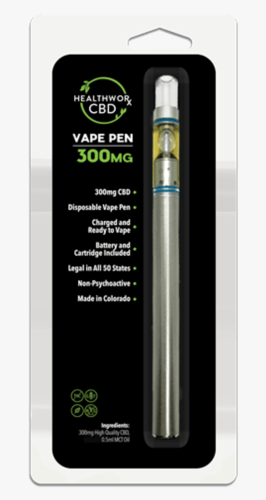 300mg Cbd Disposable Vape Pen By Healthworxcbd, HD Png Download