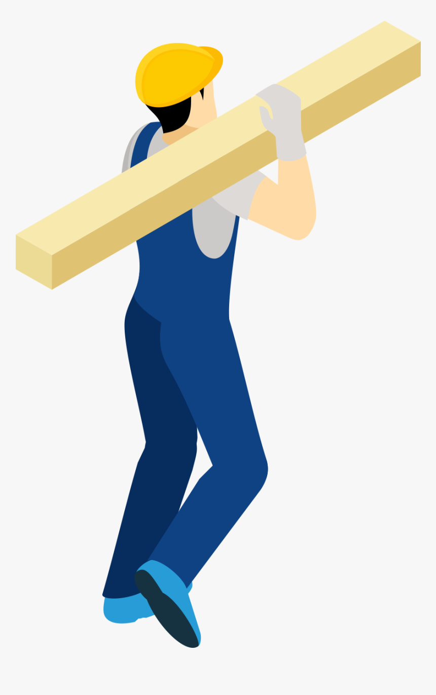 Construction Workers Back Transprent - Construction Worker Illustration Hd, HD Png Download