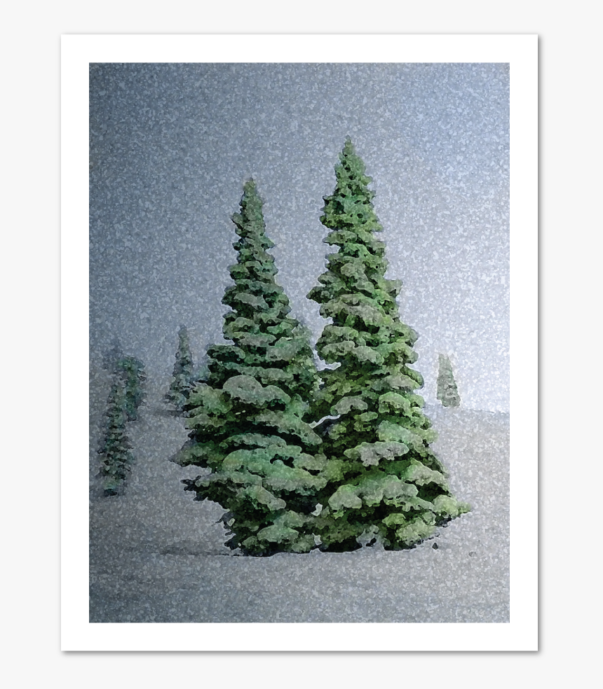 Snowy Trees Holiday Greeting Card 
								data-caption - Christmas Tree, HD Png Download
