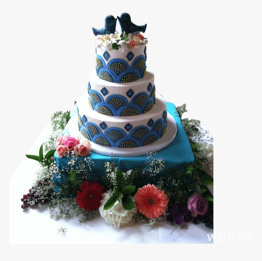 Kissing Blue Birds Wedding Cake - New Wedding Cake Trends 2019, HD Png Download