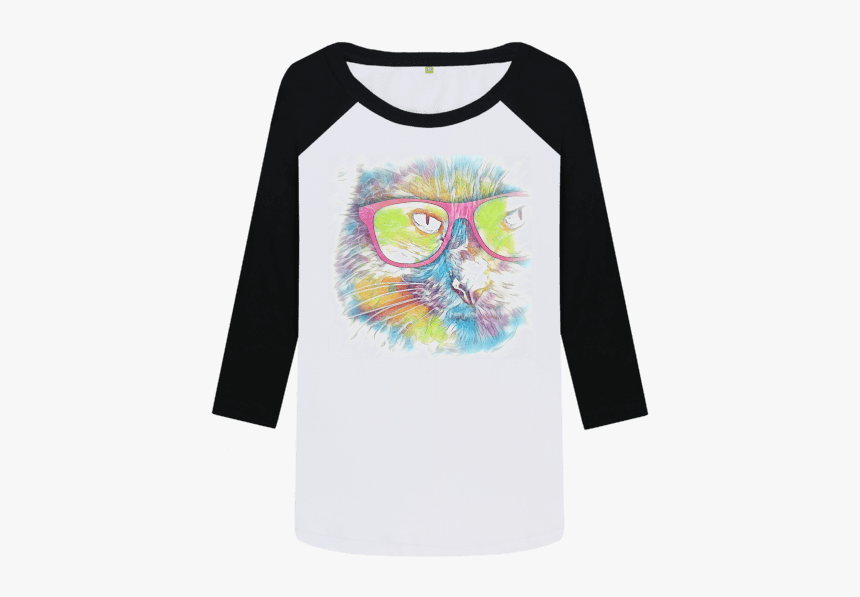 Cool Cat Womens Organic Cotton Long Sleeved Tee - Women's Baseball, HD Png Download