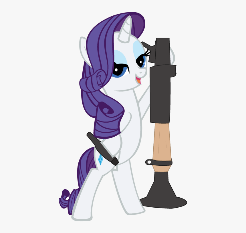 Pweanut, Rarity, Rocket Launcher, Safe, Soldier, Team - Violet With Rocket Launcher, HD Png Download
