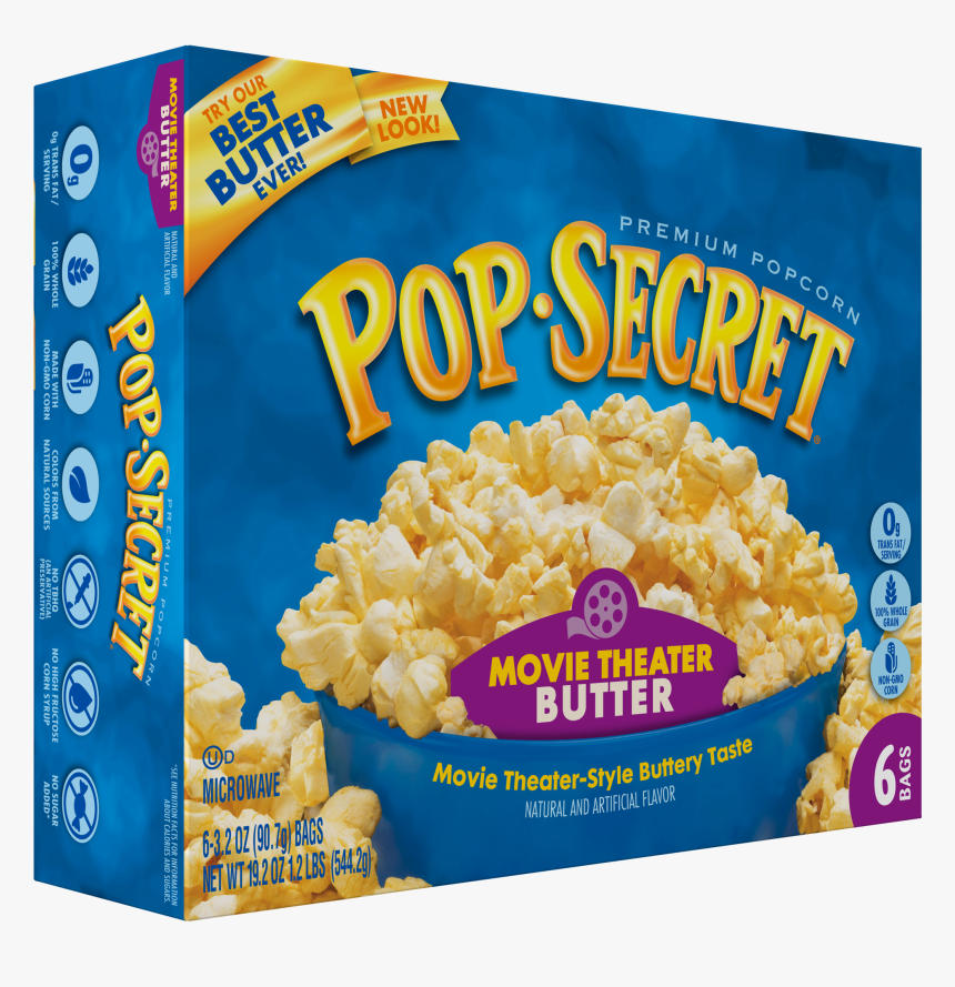 Transparent Movie Popcorn Png - Pop Secret Caramel Popcorn, Png Download