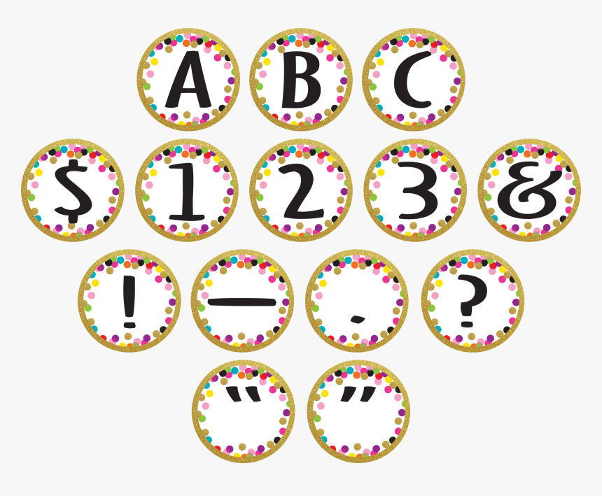 Confetti Circle Letters - Confetti Classroom Circle Letters, HD Png Download