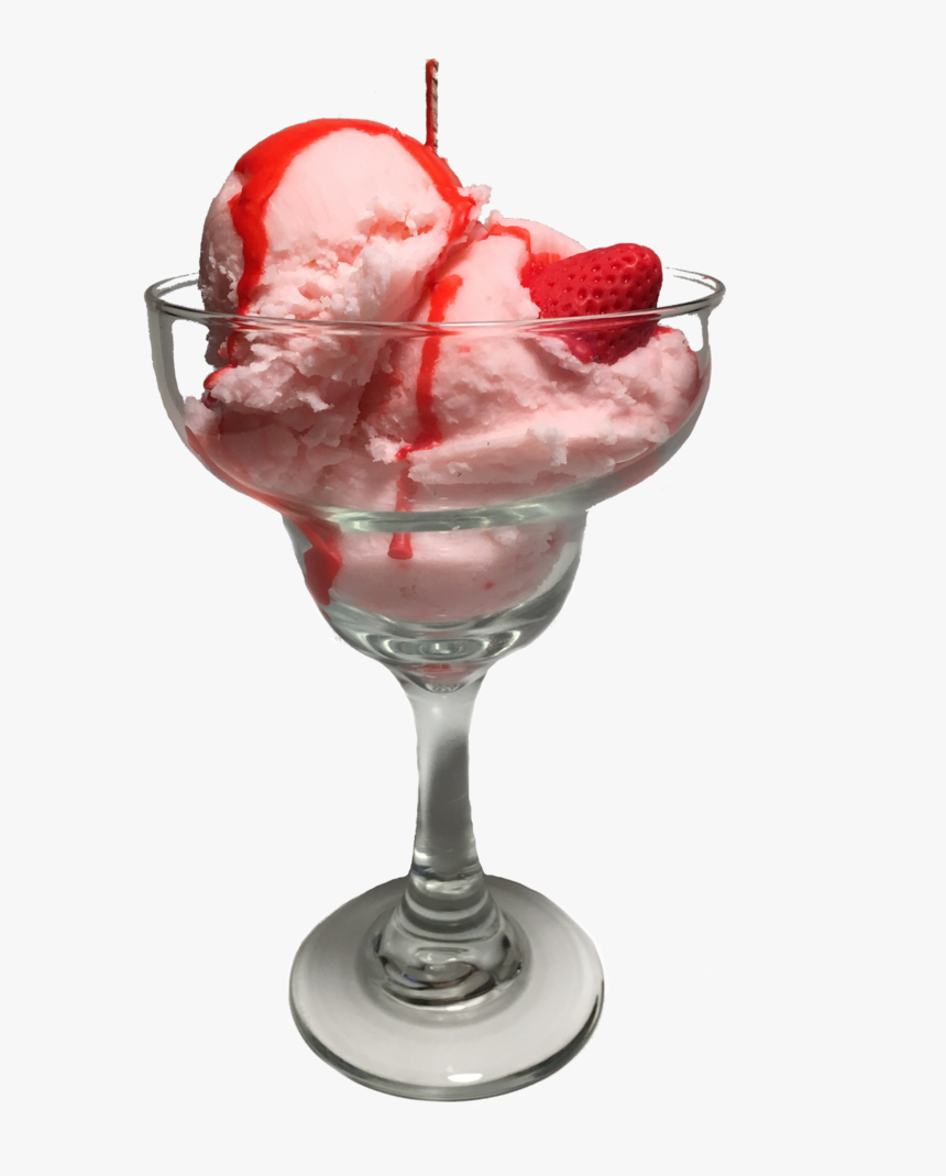 Strawberry Ice Cream Candle - Transparent Strawberry Sundae, HD Png Download