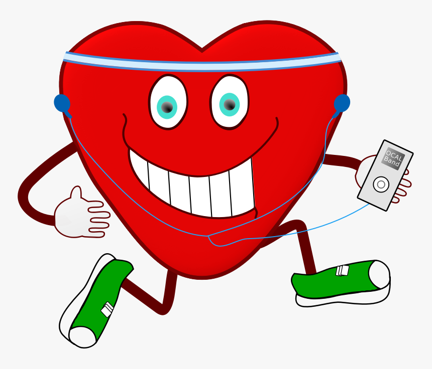 Jogging Heart - Cartoon Clip Art Jogging, HD Png Download