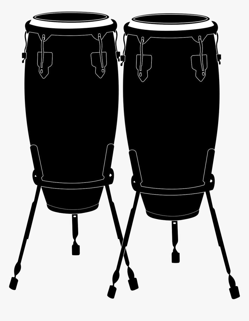 Bongo Drum Black And White, HD Png Download
