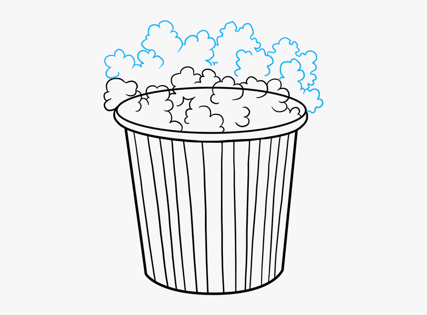 How To Draw Popcorn - Drawing Of Popcorn, HD Png Download