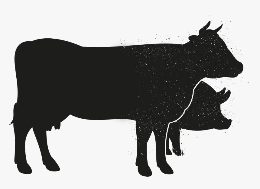 Clip Art Vector Transparent Huge - Vaca Dibujo Silueta, HD Png Download