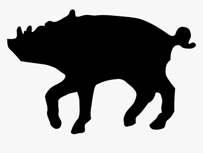 Wild Boar Clip Art Silhouette Portable Network Graphics, HD Png Download