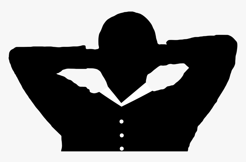 Man Relaxing With Hands Behind Head Silhouette Clip - Hands Behind Head Png, Transparent Png