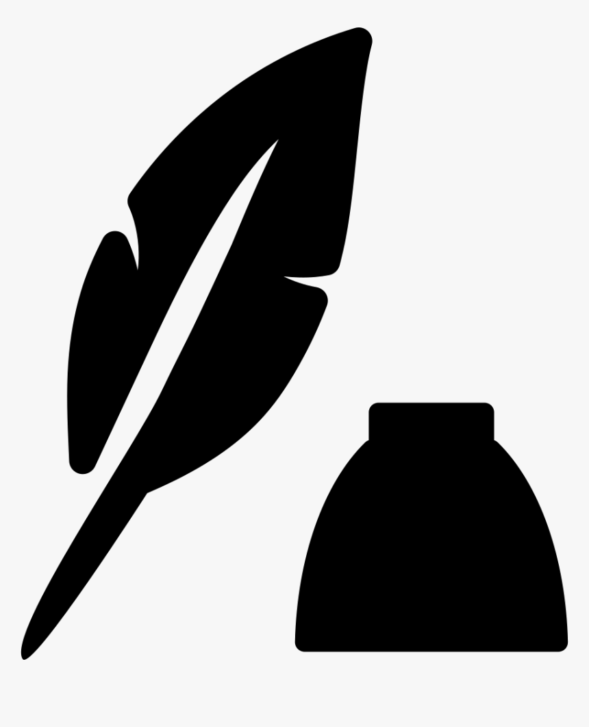 Feather And Ink Bottle - Icono De Pluma Y Tinta, HD Png Download