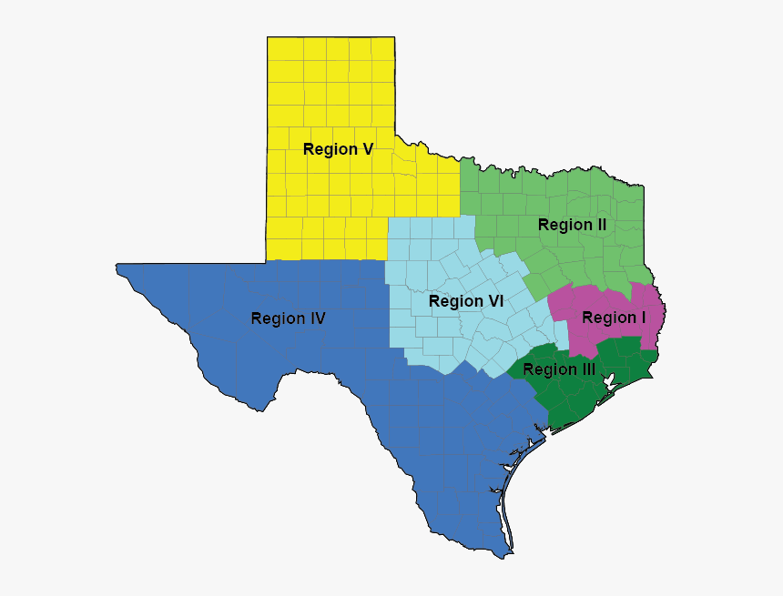 Transparent Texas State Outline Png - Parole Regions In Texas, Png Download
