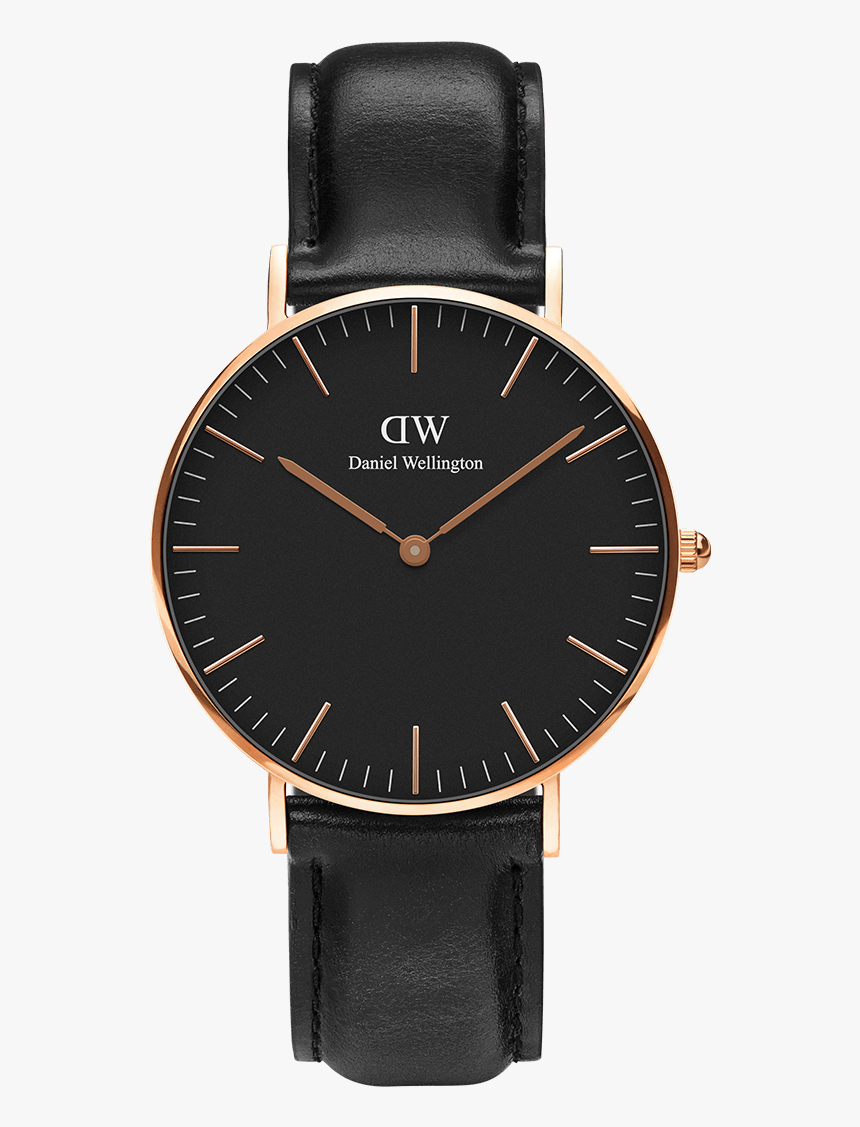 Classic Black Sheffield 36 Rose Gold - Dw Classic Black Bristol Gold 36mm, HD Png Download