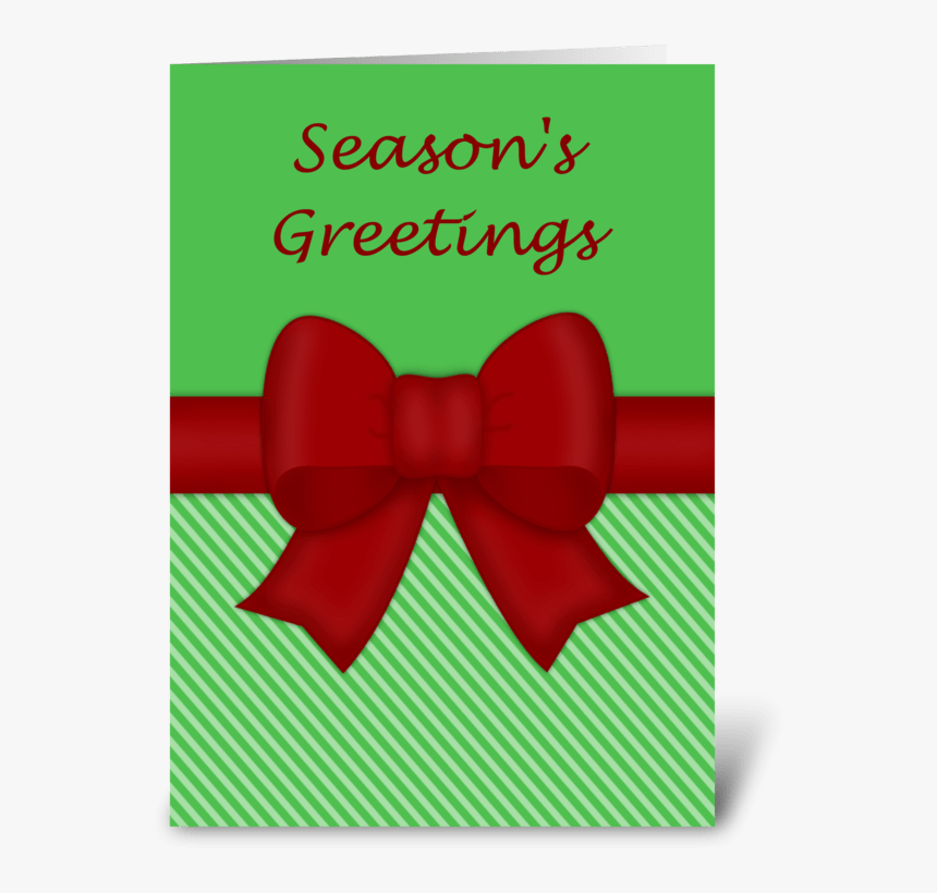 Red Holiday Bow Greeting Greeting Card - Greeting Card, HD Png Download