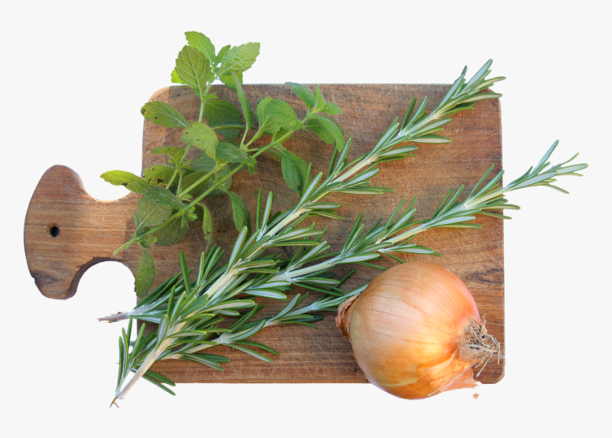Cutting Board, Spices, Rosemary, Onion - Spice Plants, HD Png Download