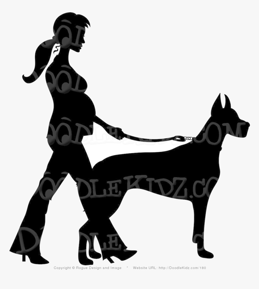 Dog Walking Man Silhouette At Free For Personal Transparent - Dog Walking Clip Art, HD Png Download