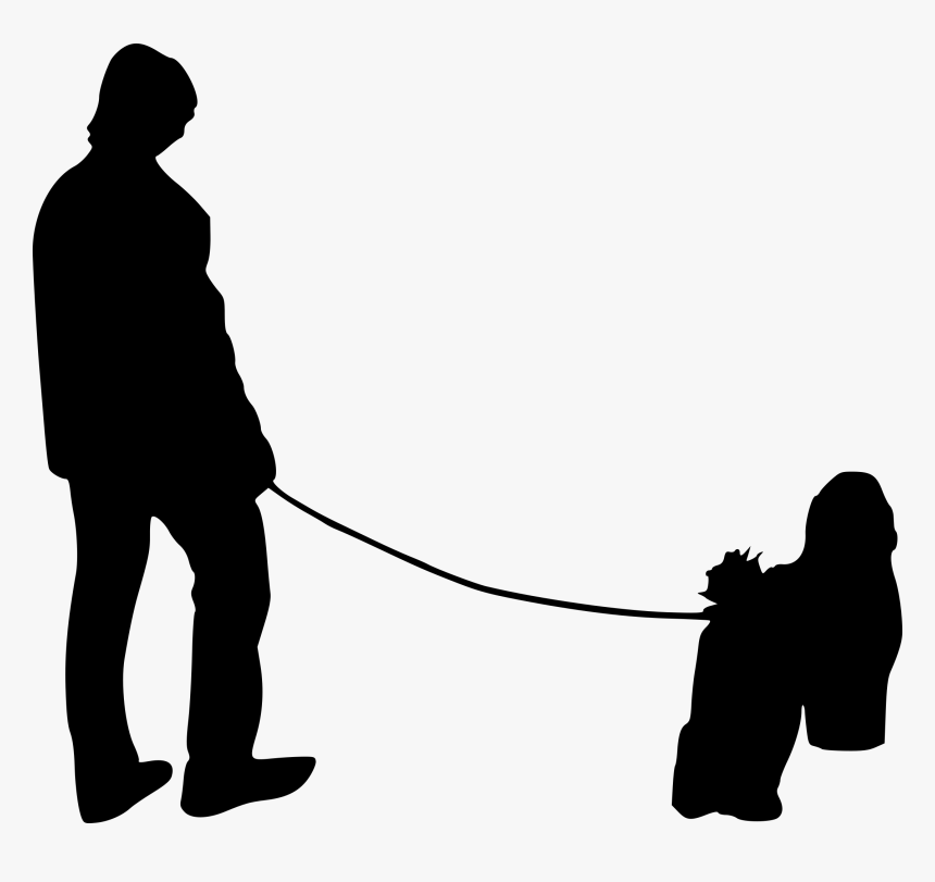 Dog Walking No Background - People Walking Png Silhouette, Transparent Png