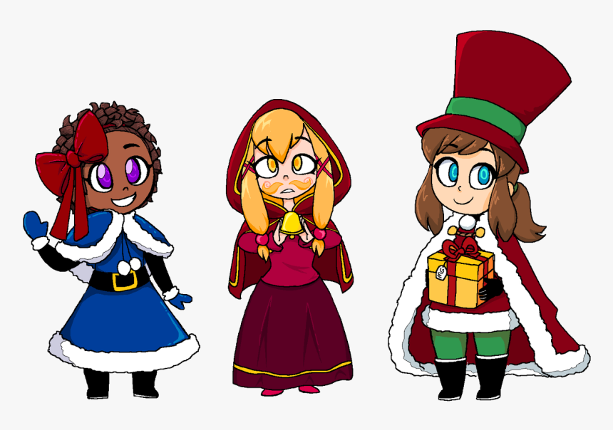 Cartoon Fictional Character Christmas - Hat Kid And Bow Kid Art, HD Png Download