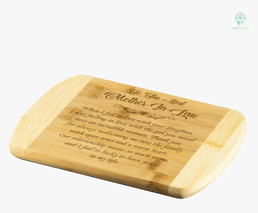 To The Best Mother In Law Bamboo Cutting Board Organically - Plywood, HD Png Download