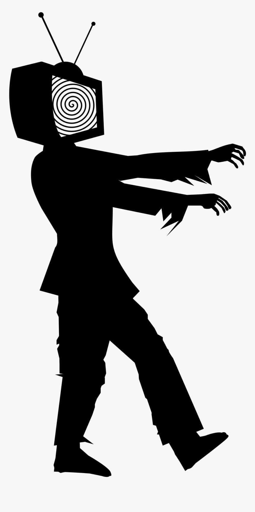 Zombie Walk Silhouette Zombie Girl Walking - Black And White Zombie, HD Png Download